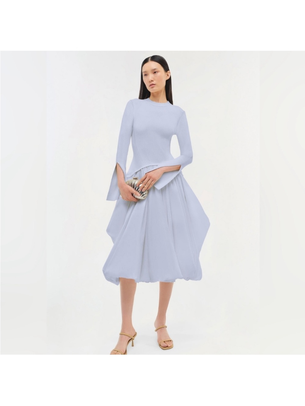 Jonathan Simkhai Periwinkle Long-Sleeve Midi Dress